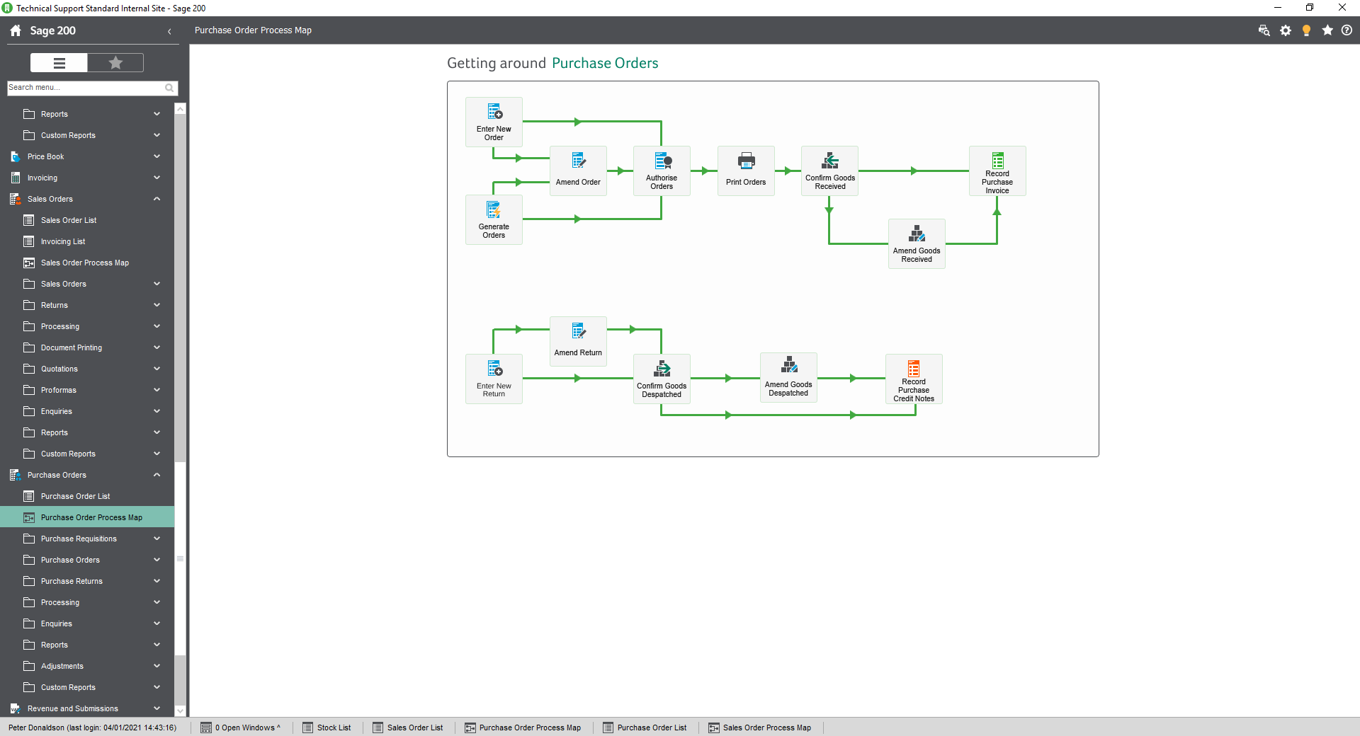 screenshot of Sage 200